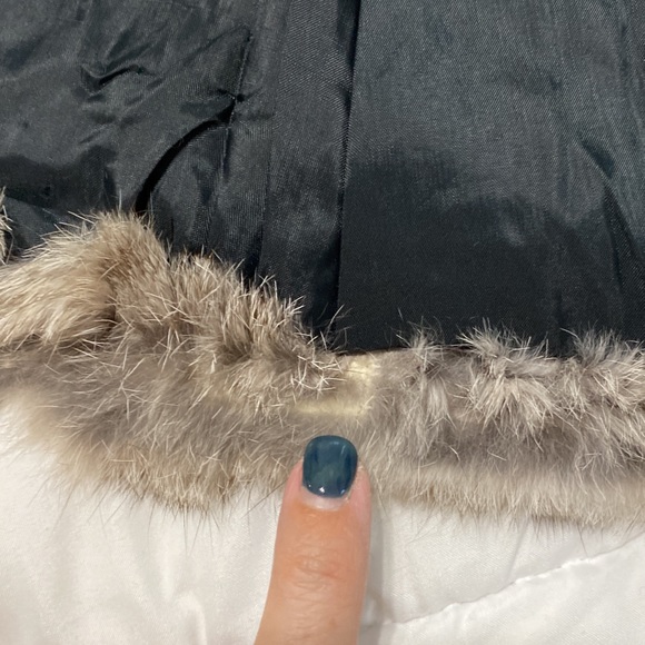 Vintage 70s 80s Rabbit Fur Belted Bomber Coat Jacket - Picture 8 of 8